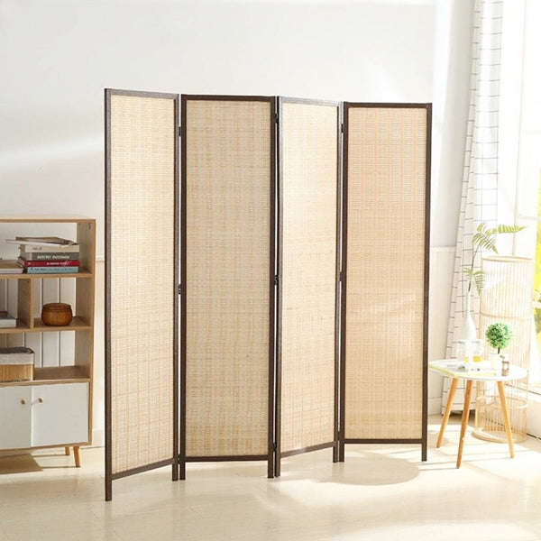 Partition Room Divider - Folding Modern Simplicity Bamboo 4 Panel Screen Room Divider