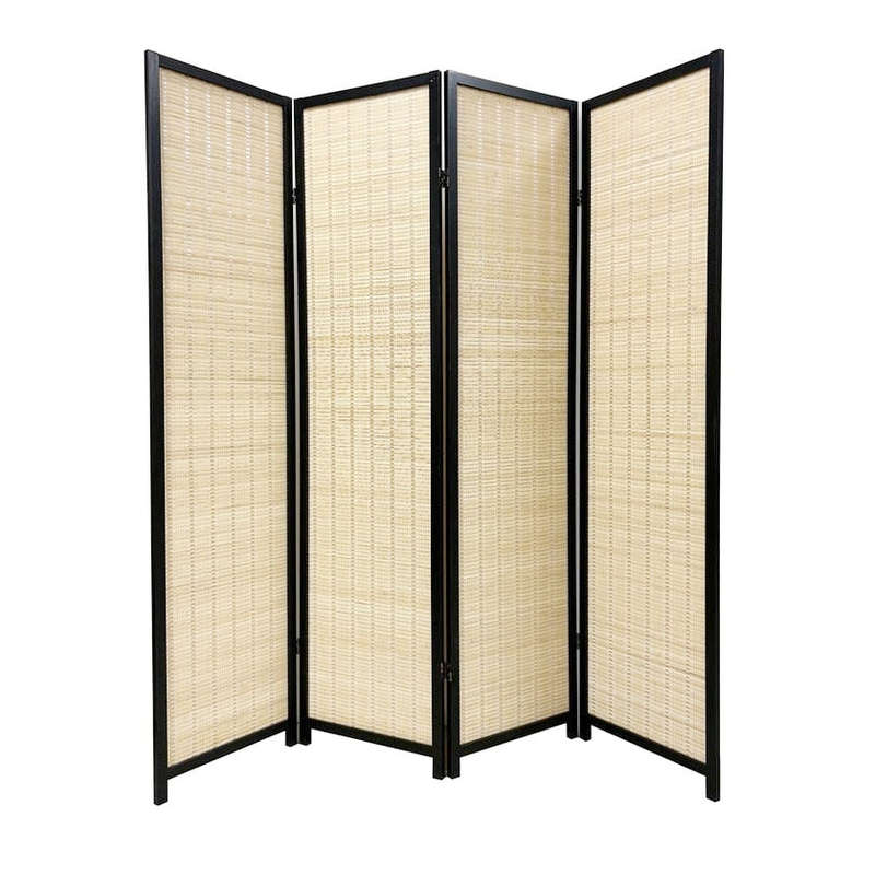 Partition Room Divider - Folding Modern Simplicity Bamboo 4 Panel Screen Room Divider