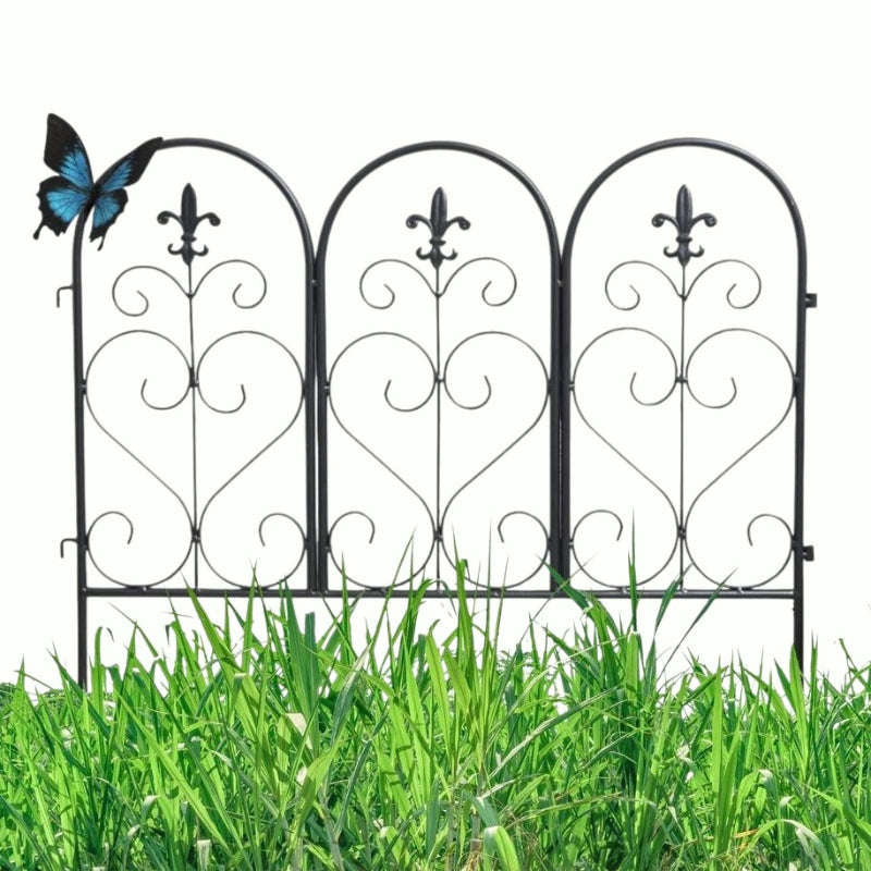 Garden Fence Panels - Set of 5 Vintage Style Decorative Garden Fence Panels