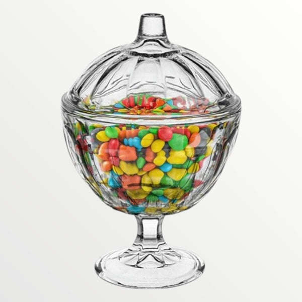 Glass Sweet Candy Jar Bowl with Lid