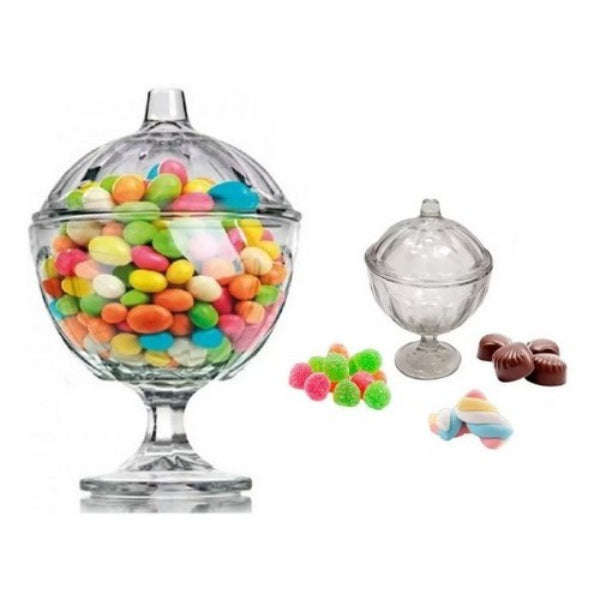 Glass Sweet Candy Jar Bowl with Lid
