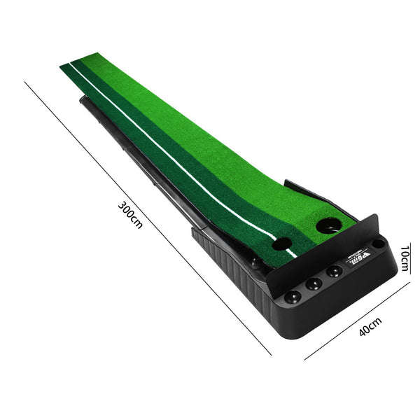 Golf Putting Mat - Indoor Golf Putting Portable Practice Mat Auto Ball Return with 3 Balls