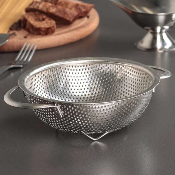 Stainless Steel Colander - Kitchen Colander Stainless Steel Strainer Drainer Basket with 2 Handle...