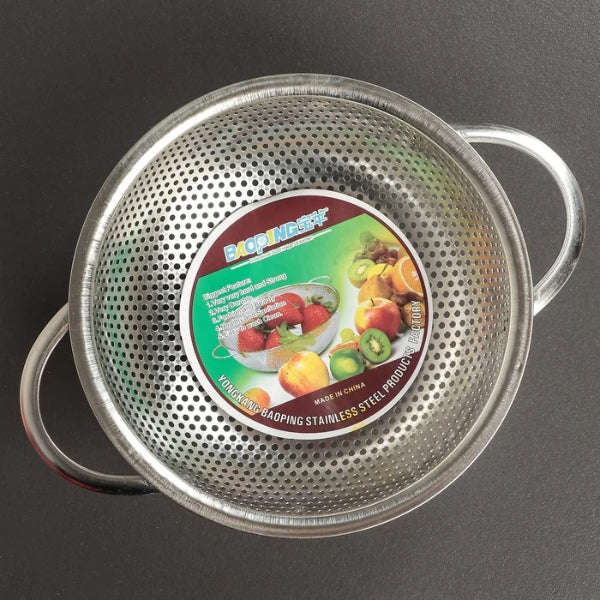 Stainless Steel Colander - Kitchen Colander Stainless Steel Strainer Drainer Basket with 2 Handle...