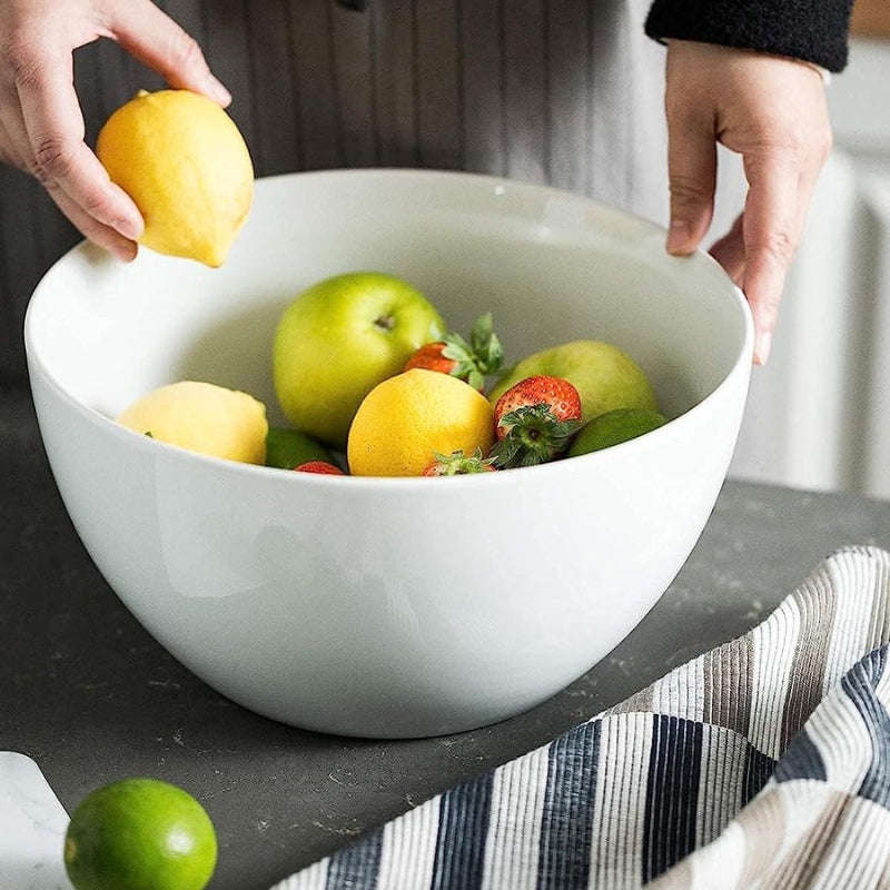 Large Round Shape White Porcelain Serving Bowl