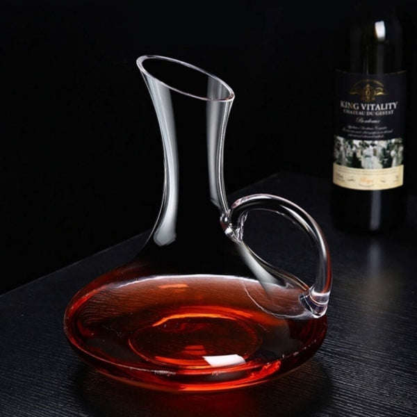 Wine Decanter Carafe - Oblique Opening Design Wine Decanter Carafe with Handle