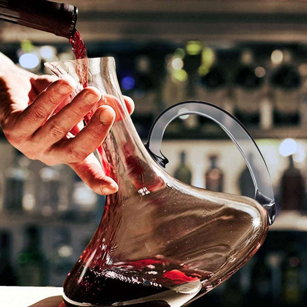 Wine Decanter Carafe - Oblique Opening Design Wine Decanter Carafe with Handle