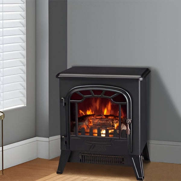 Portable Vintage Style Realistic Flame Effect Freestanding Electric Fireplace Heater
