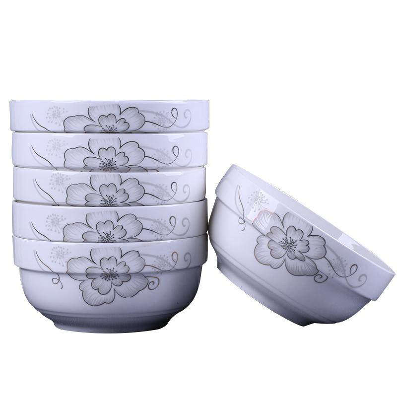 Set of 3 Large 25cm Stackable Kitchen Ceramic Bowls for Family Daily Use