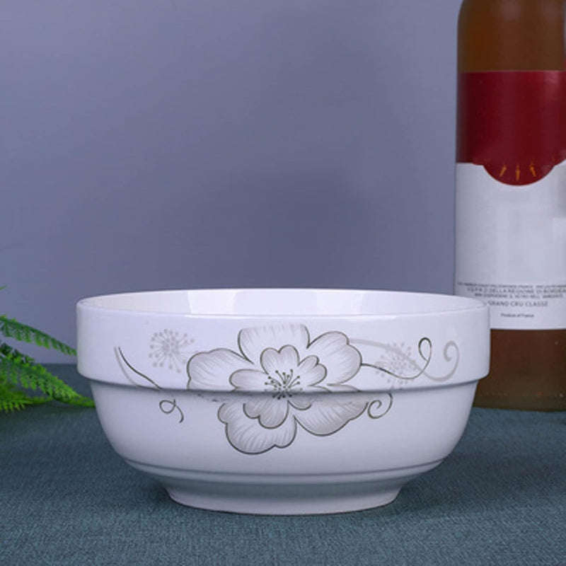 Set of 3 Large 25cm Stackable Kitchen Ceramic Bowls for Family Daily Use