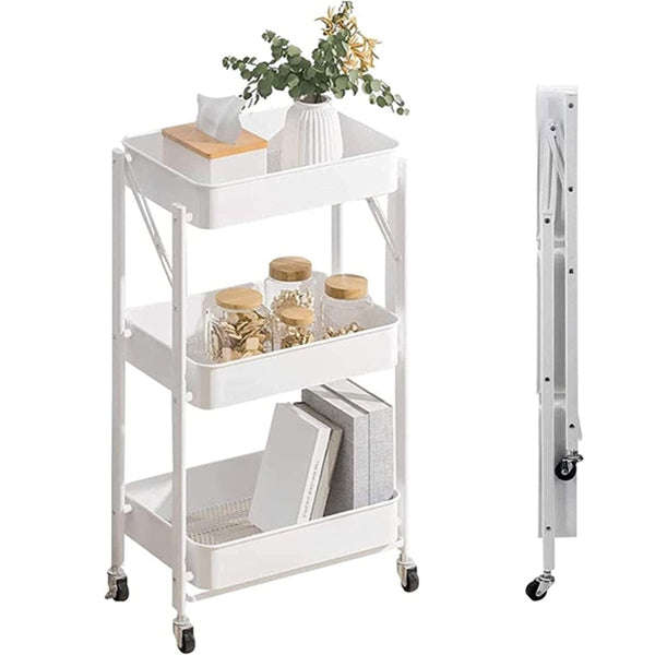 Kitchen Movable Folding Multi-Layer Storage and Serving Cart