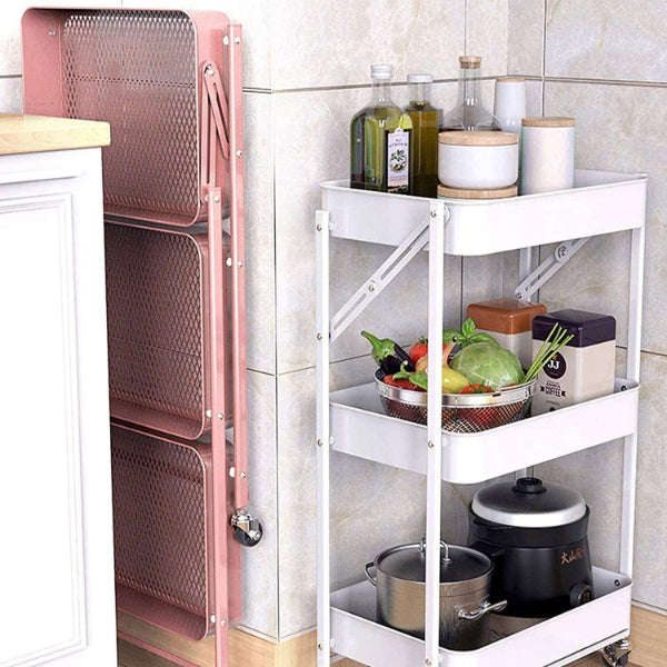 Kitchen Movable Folding Multi-Layer Storage and Serving Cart