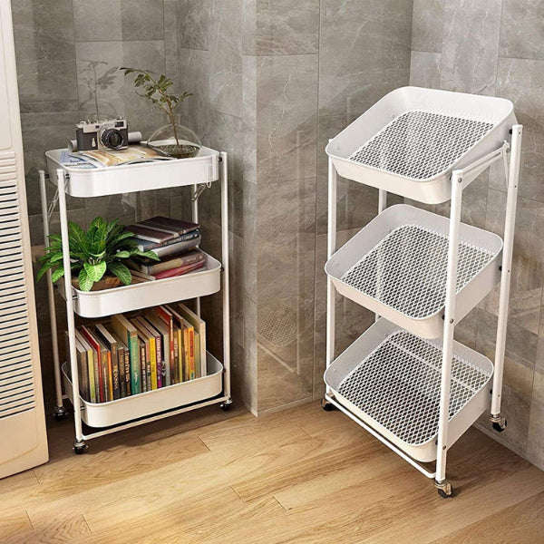 Kitchen Movable Folding Multi-Layer Storage and Serving Cart