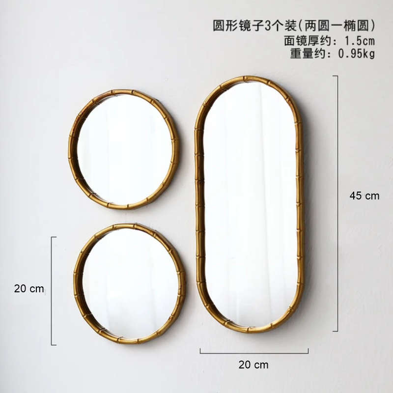 Wall Mirror Set - 3 Piece Decorative Wall Hanging Mirror Set