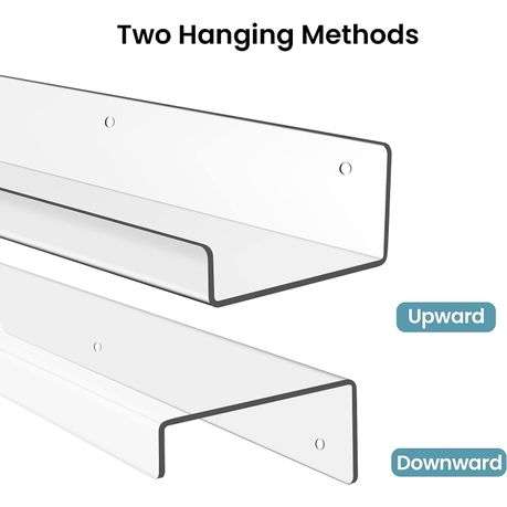 Pack of 4 Versatile Acrylic Display Floating Shelf Organizer with Hand Gloves and Installation Ac...