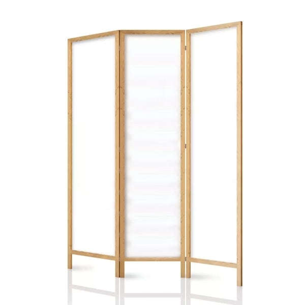 Partition Room Divider - 3-Panel Folding Privacy Screen Room Divider with Solid Wooden Frame