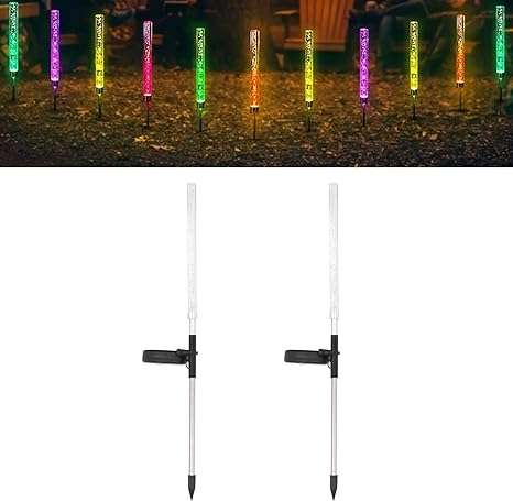 Enchanting Solar Bubble Stick Lights 2 pack LED Garden Decor Lights