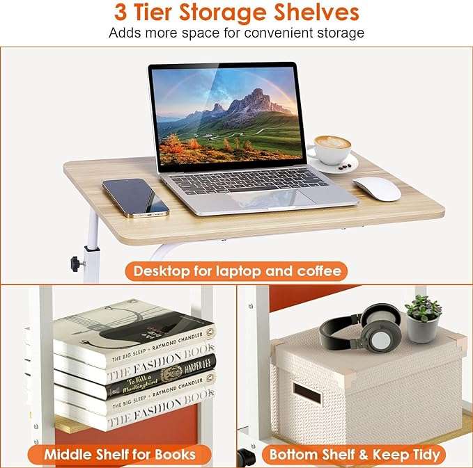 3 Tier Rolling C Side Table