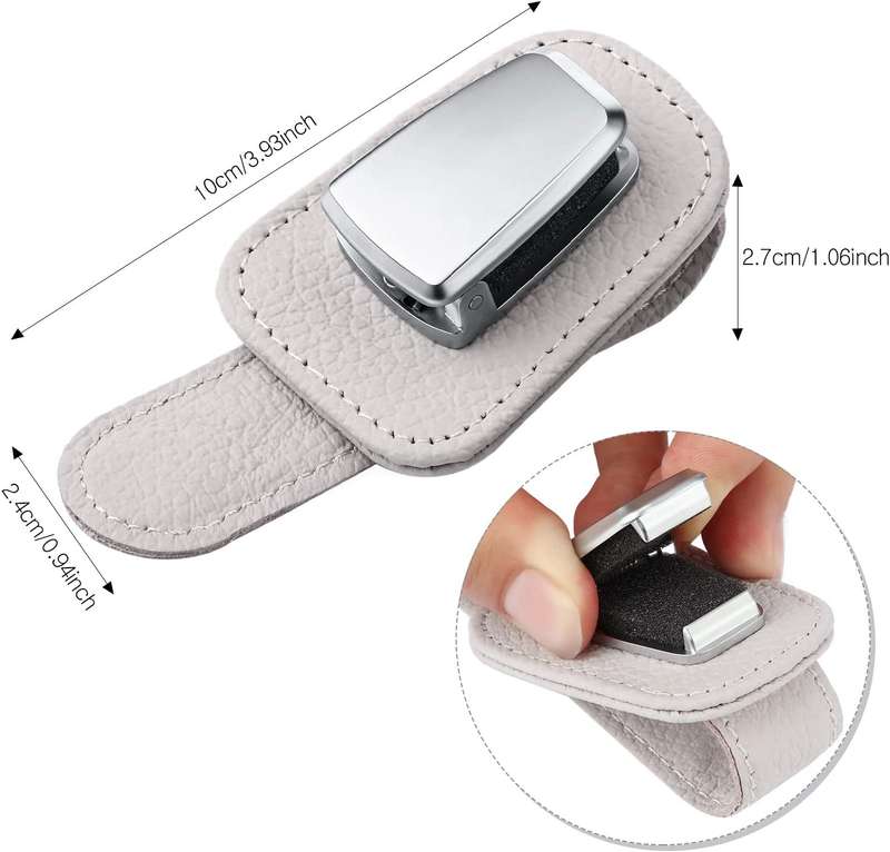 Car Visor Leather Sunglasses Holder Clip