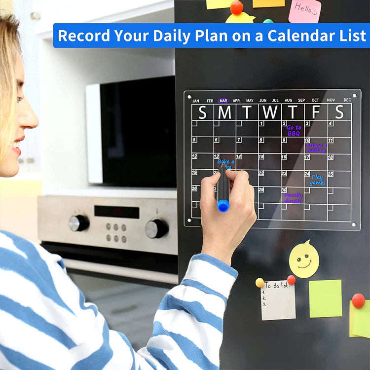 Magnetic Acrylic Fridge Calendar Planner