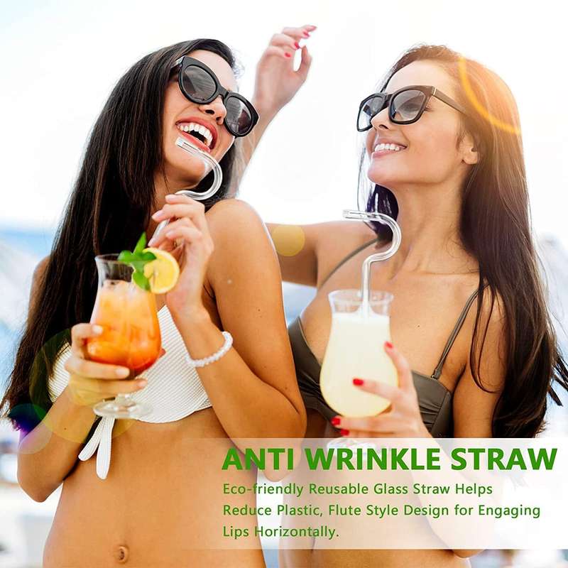 Reusable Anti Lip Wrinkle Drinking Straw Glass Straw
