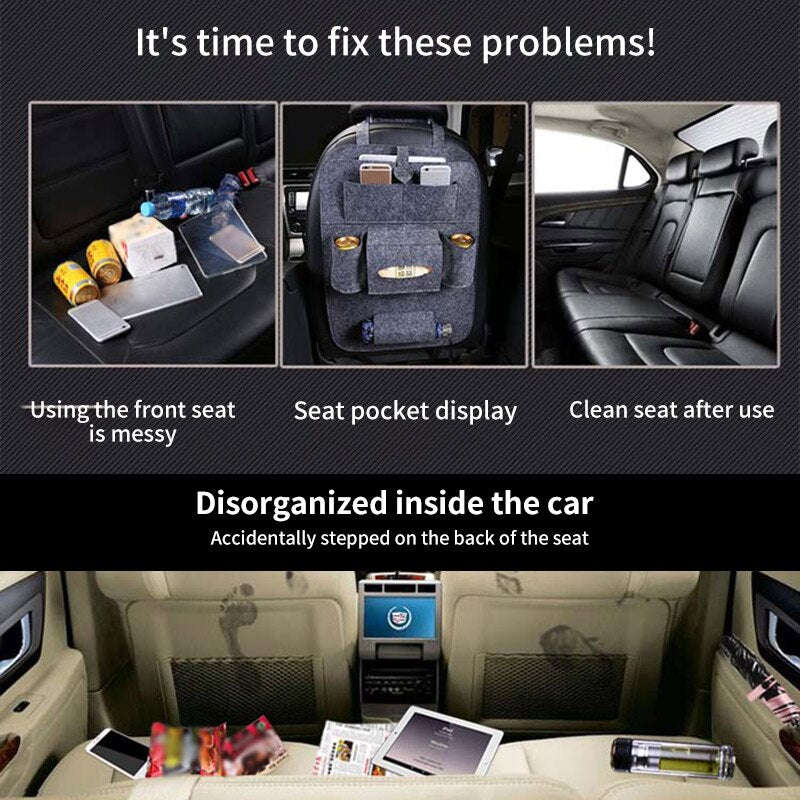 Multifunctional Car Back Seat Organizer with Multiple Pockets