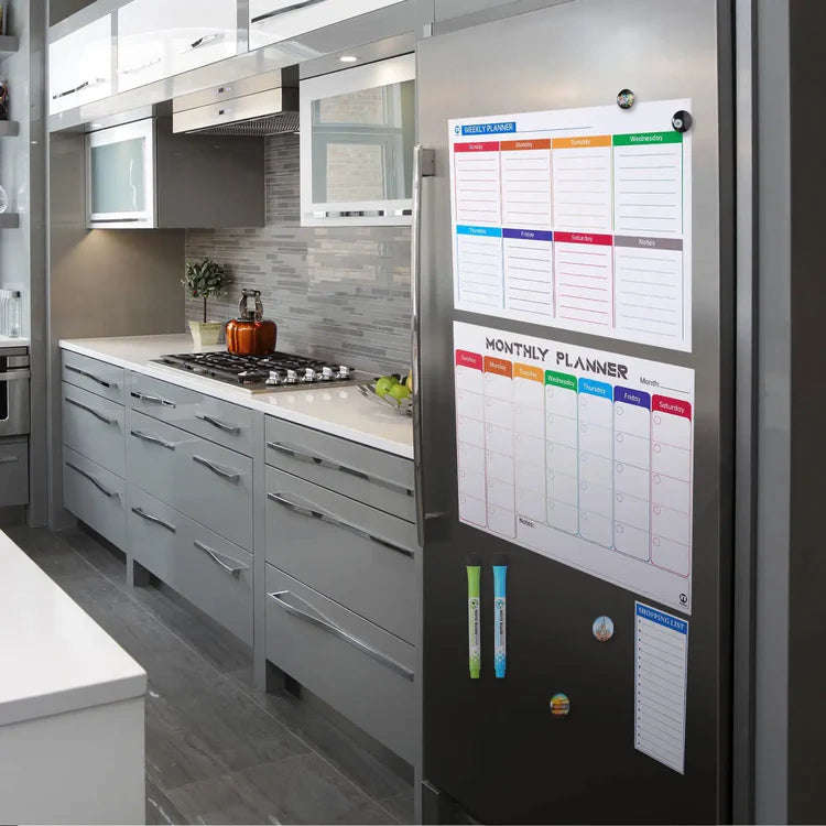 Magnetic, Reusable Monthly, Weekly Organizer With A Daily To-Do List.