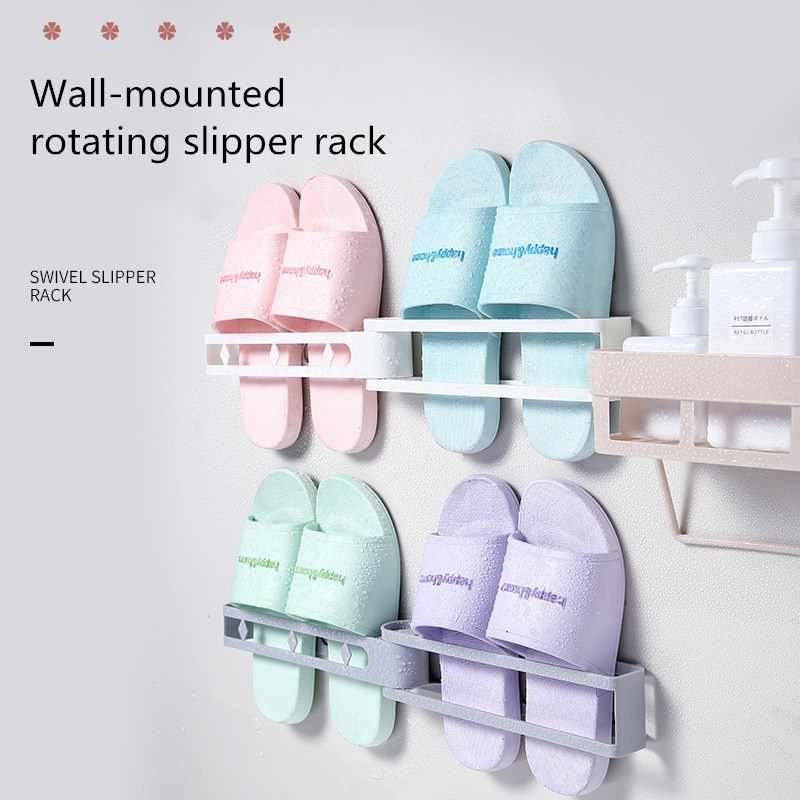 Wall-mounted Rotary Slipper Rack Holder