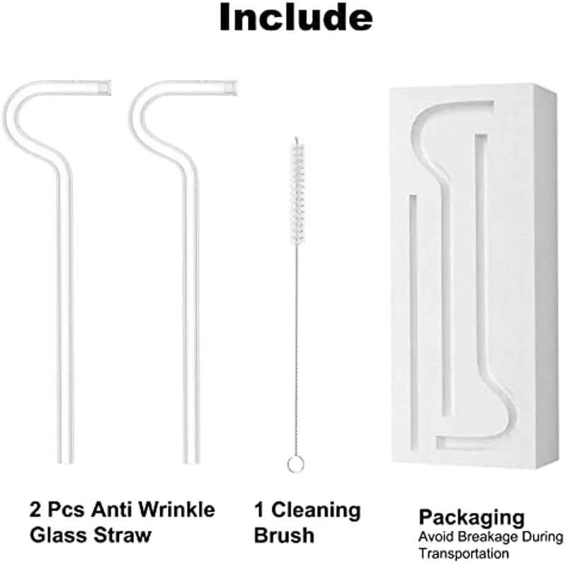 Reusable Anti Lip Wrinkle Drinking Straw Glass Straw