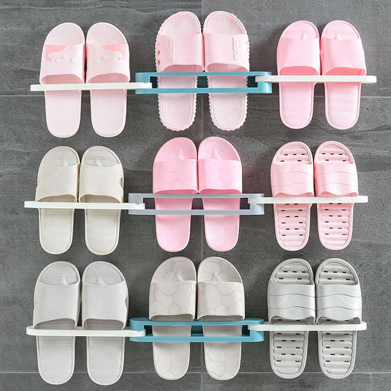 Wall-mounted Rotary Slipper Rack Holder