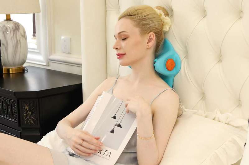 EMS Heat Vibrating Back & Neck Massage Pillow