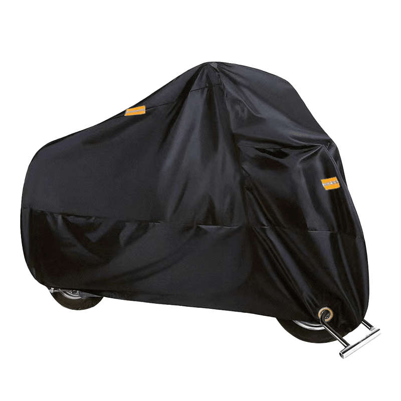 gagaFAST Black Shield Motorcycle Cover For 125CC-150CC Motorcycles with Topbox - Size 2XL