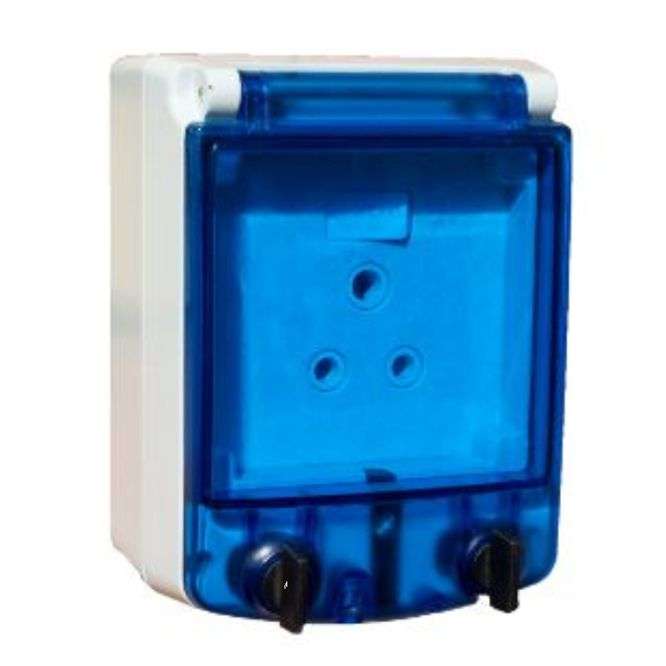 Outlet box with pc/blue cover PSO-1 176x132x94 040-608