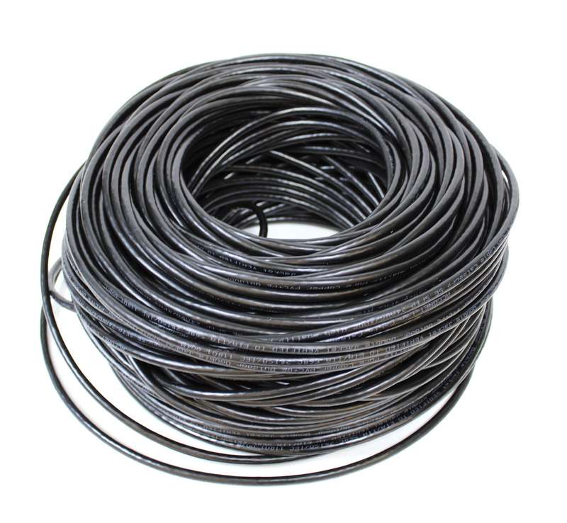Acconet CAT5 UV Outdoor Ethernet Cable 100m Black Solid Copper SF/TP Pull Box | CAT5U-100-SC