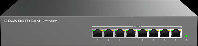 Grandstream Enterprise 8 port Unmanaged GbE PoE Switch - 145W | GWN7701PA