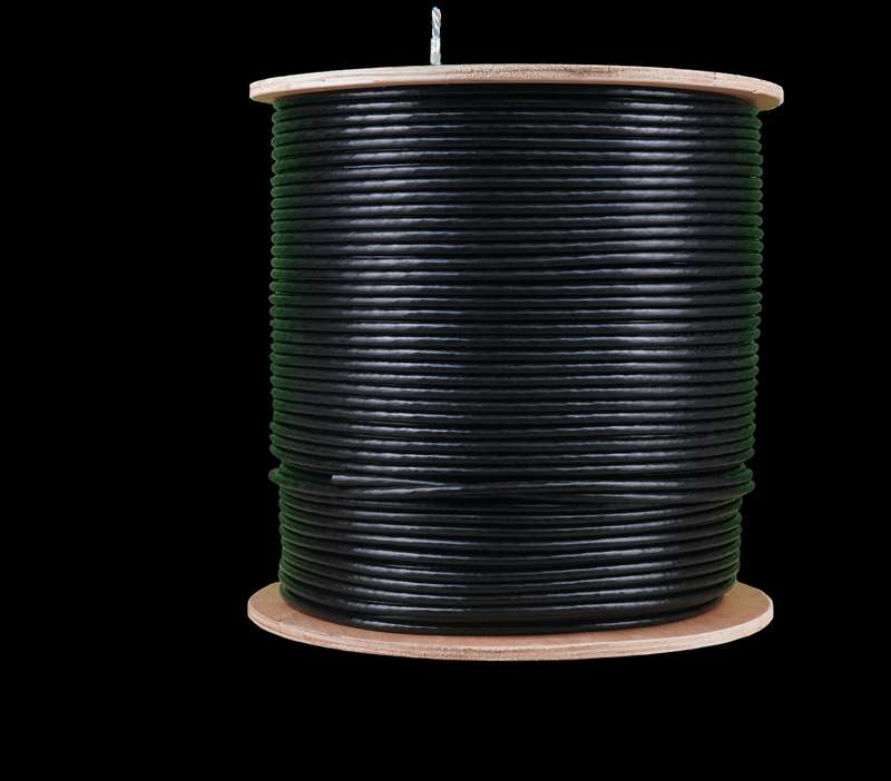 Acconet CAT6 UV Outdoor Ethernet Cable 500m Black Solid Copper SF/TP Roll | CAT6U-500-SC