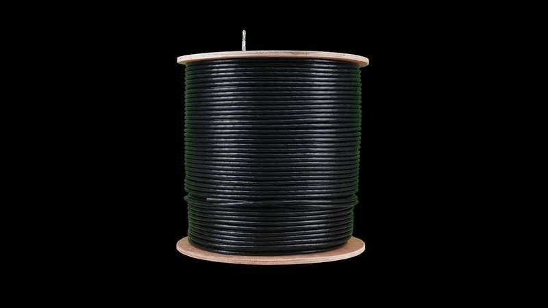 Acconet CAT5 UV Outdoor Ethernet Cable 500m Black Solid Copper SF/TP Pull Box | CAT5U-500-SC