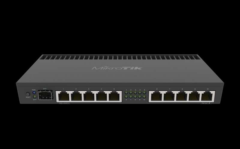 MikroTik 10 Port Gigabit 1SFP+ 4 Core L5 Rack-Mount Router | MT-RB4011iGS-RM