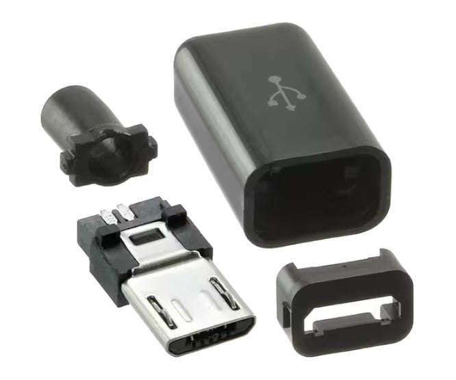 4-pcs micro usb plug in black housing 170821