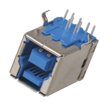 Usb3.0 socket dual r/a pcb type-b 180654