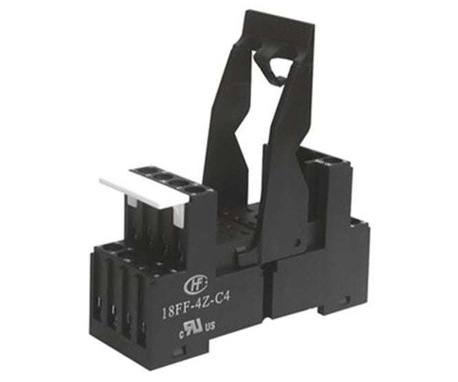 Relay socket 14p square din with screw term black 18ff-4z-c4-black