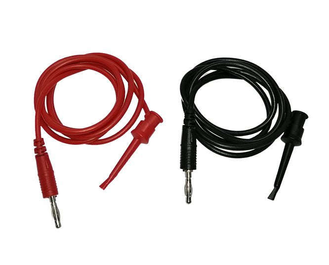 Ic test lead clip to clip set red & black 1m 190135