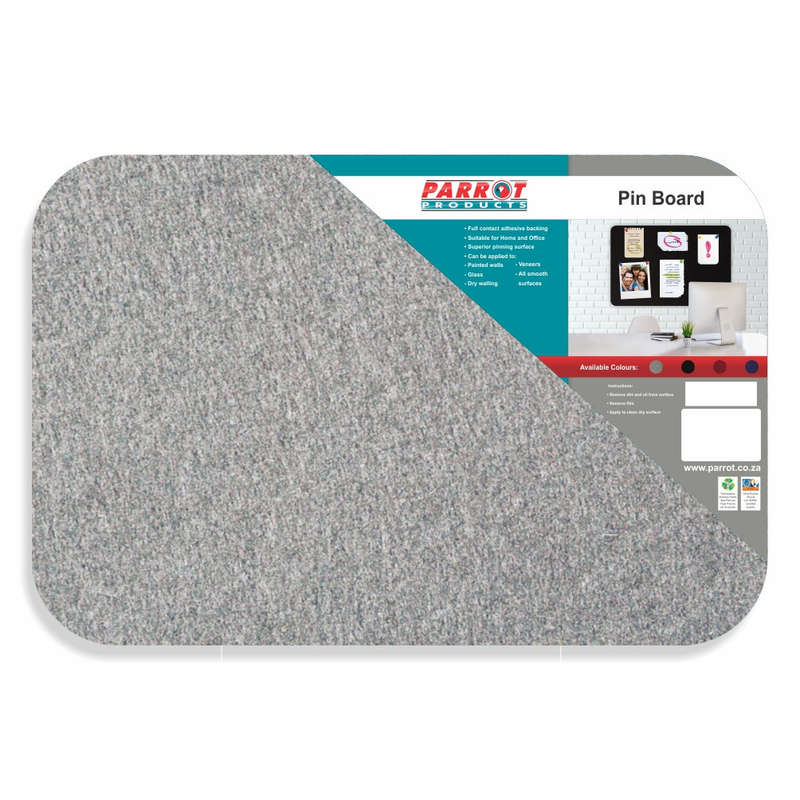 PIN BOARD ADHESIVE NO FRAME 600*450MM GREY