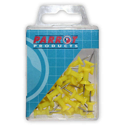 PUSH PINS CARDED PACK 30 YELLOW