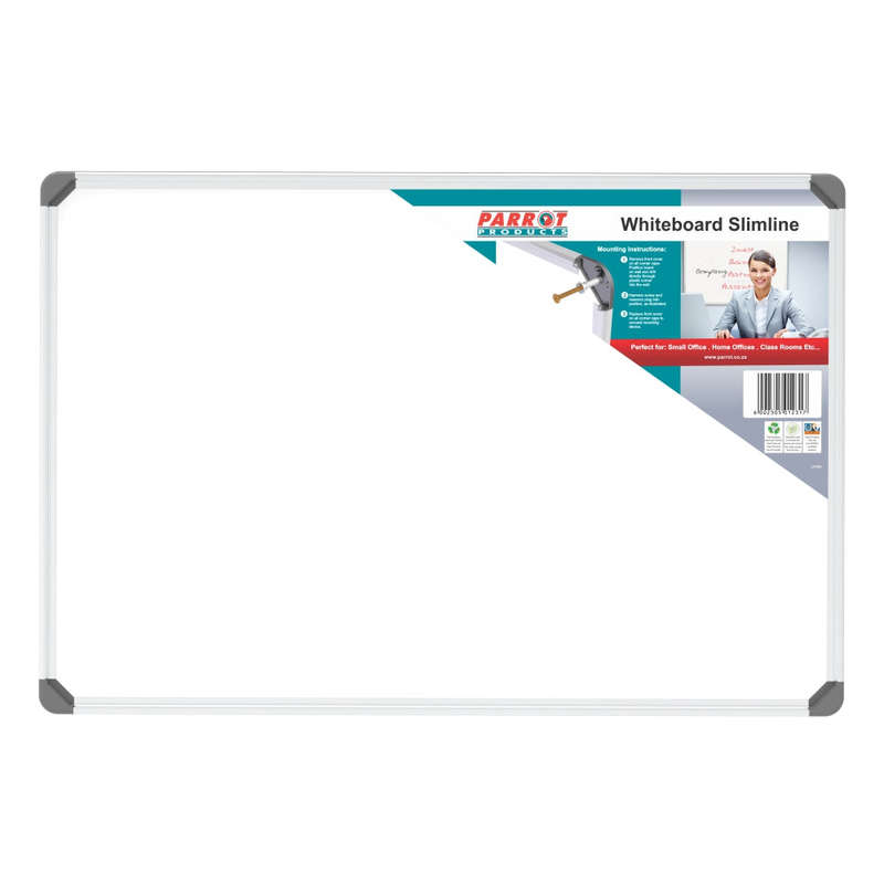 WHITEBOARD SLIMLINE NON MAGNETIC 600*450MM