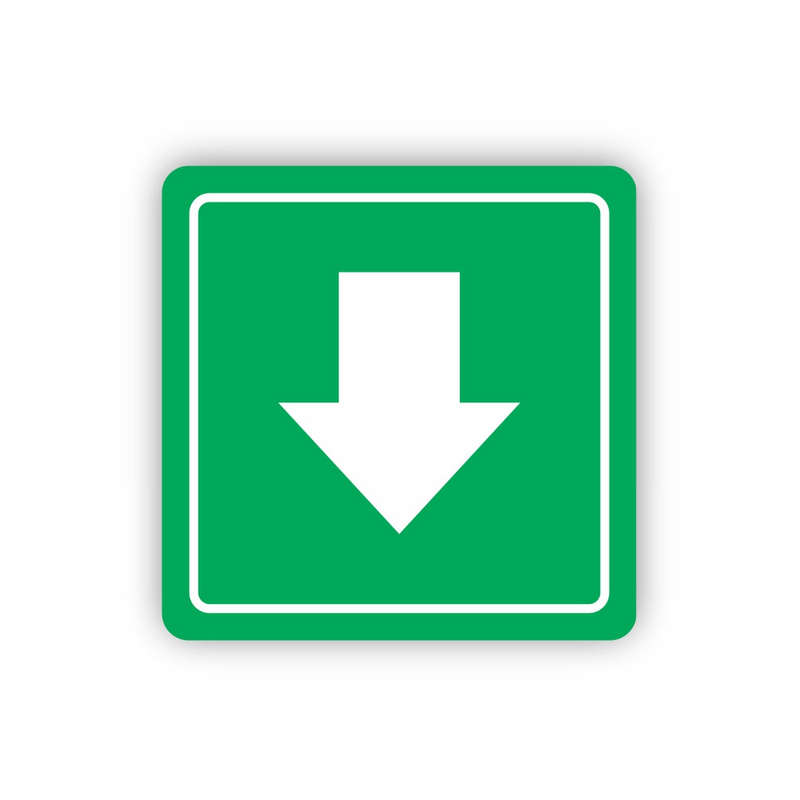 SIGN SYMBOLIC 150*150mm GREEN ARROW SIGN ON WHITE ACP
