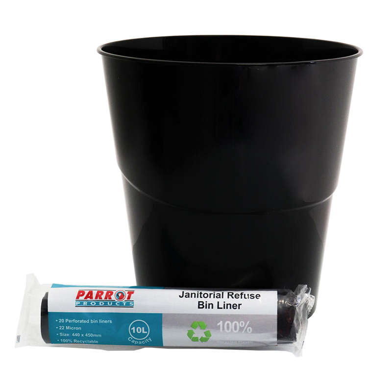 PROMO JANITORIAL WASTE BIN 10L + REFUSE BAG 22 MICRON 10L