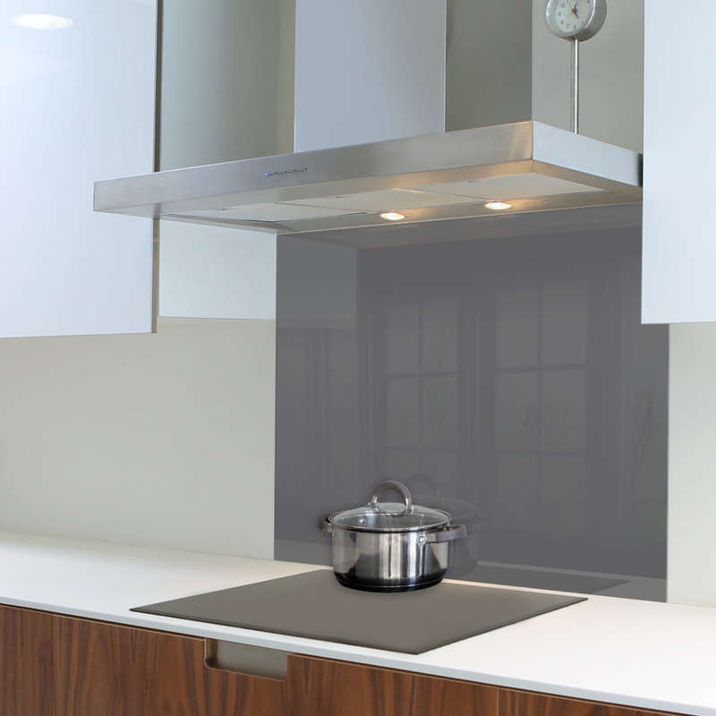 DECORATIVE GLASS WALL TILE 898MM X 700MM GUN METAL