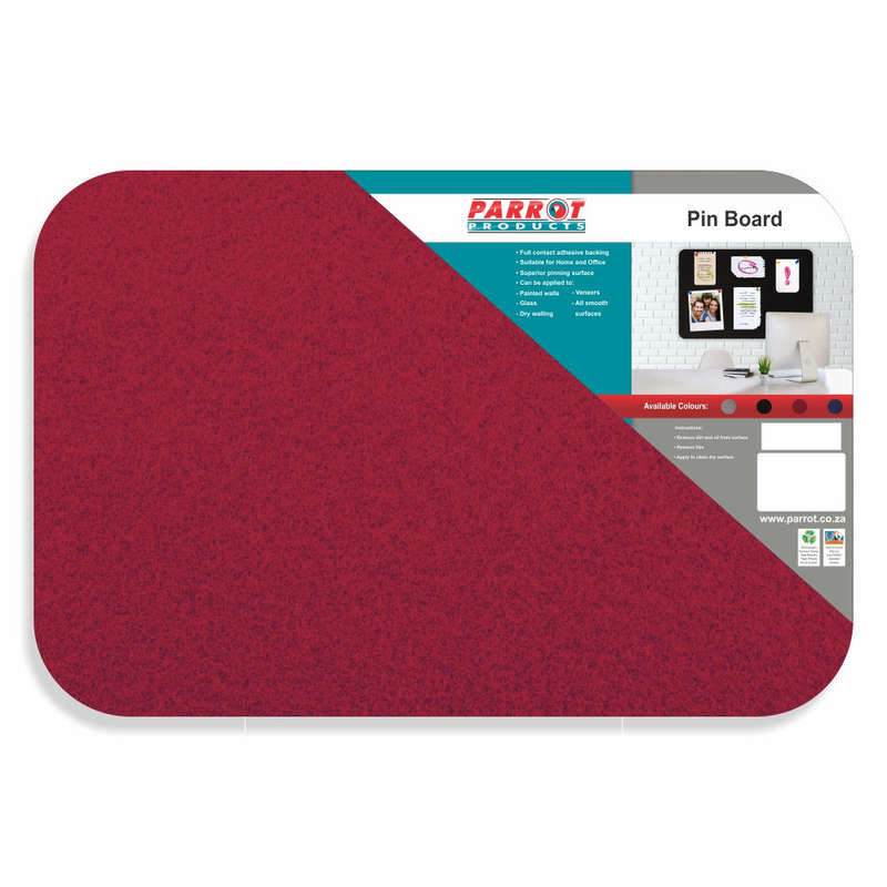 PIN BOARD ADHESIVE NO FRAME 600*450MM RED