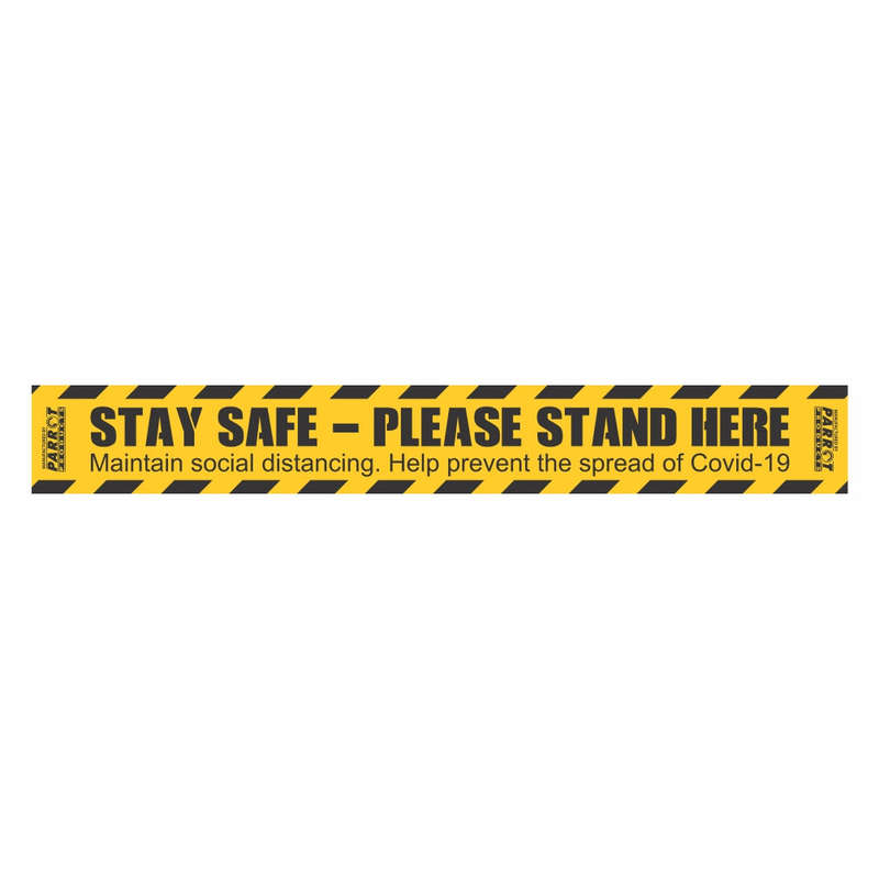 COVID19  SOCIAL DISTANCING FLOOR GRAPHIC 600X80MM PACK OF 10